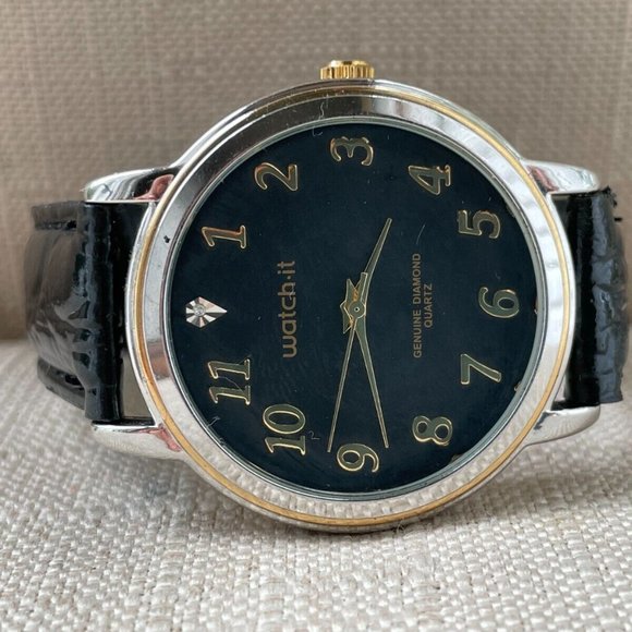 Watch.it Men Wristwatch Genuine Diamonds Quartz Analog Watch - Picture 2 of 11